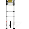 12.5ft alloy lightweight telescoping bamboo step ladder, telescopic ladder for small spaces